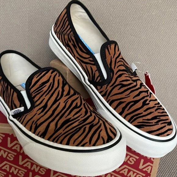 Vans Slip-On Safari Animal Stripes Black Marshmallow WMNS - Picture 7 of 16